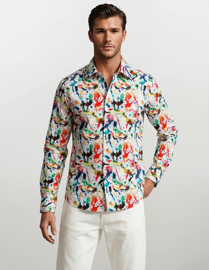 Claudio Lugli Paint Splash Print Shirt