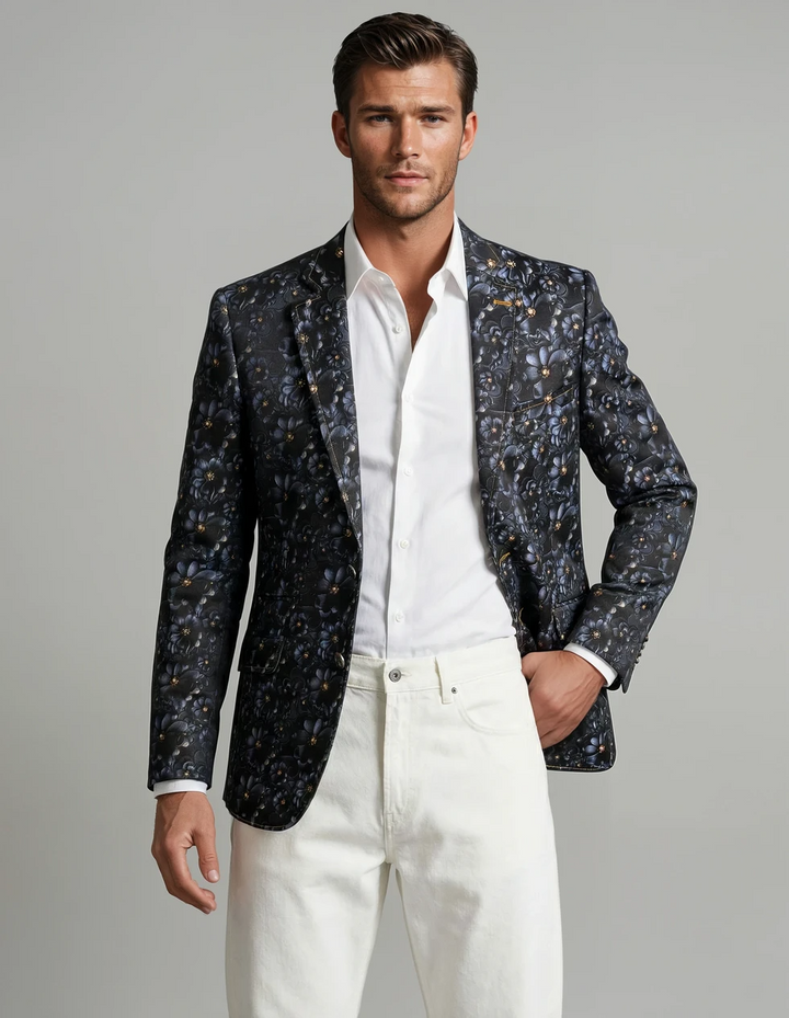 Claudio Lugli Black Floral Print Jacket