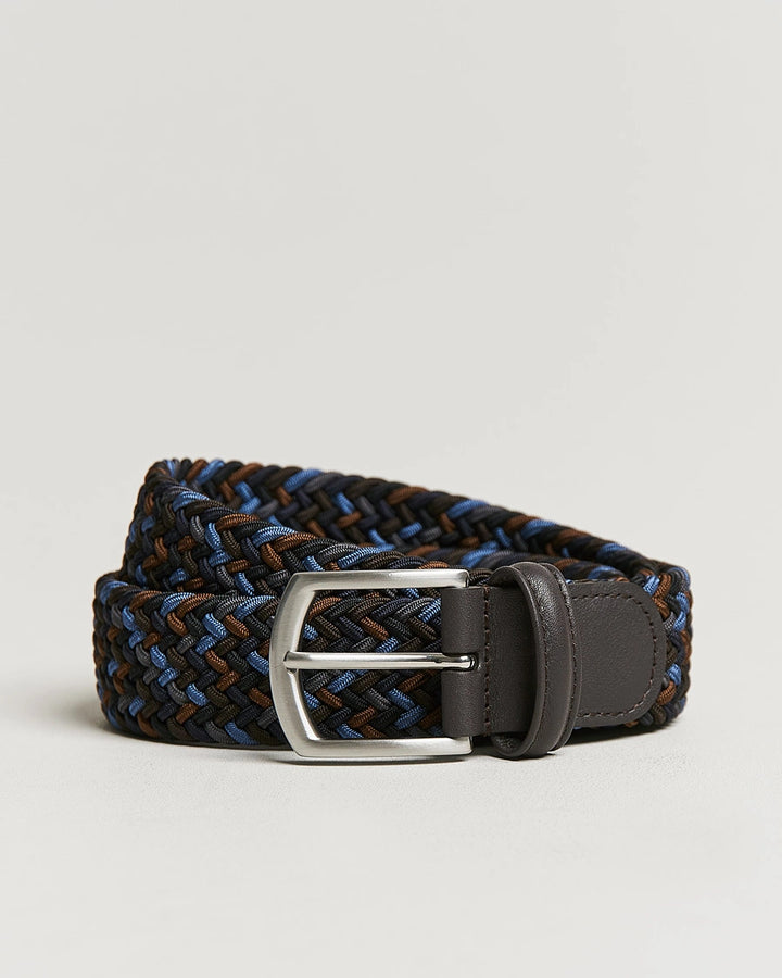 Anderson's Elastic Woven Navy/Brown Belt