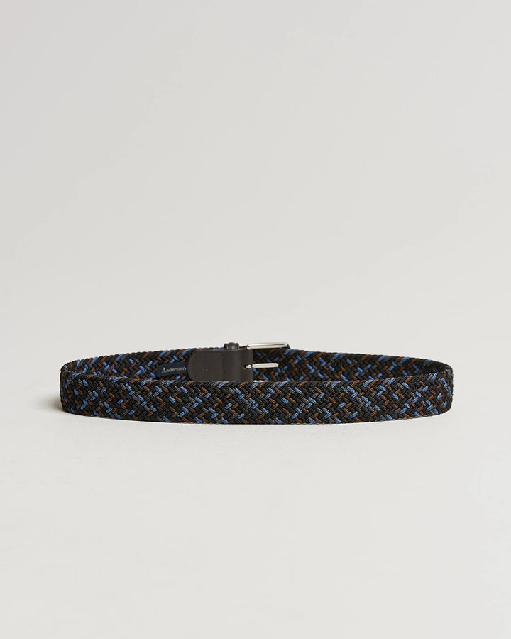 Anderson's Elastic Woven Navy/Brown Belt
