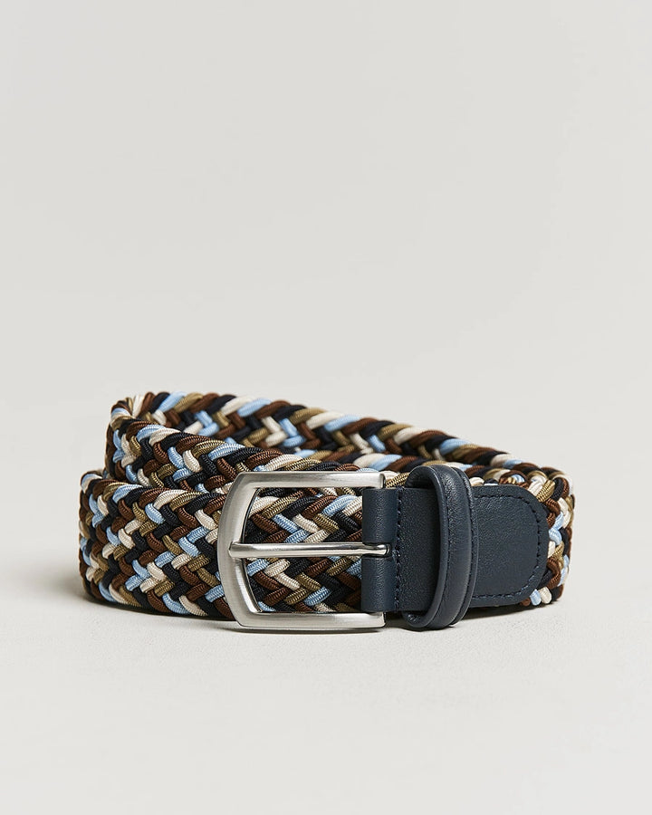 Anderson's Elastic Woven Navy/Green/Brown Belt