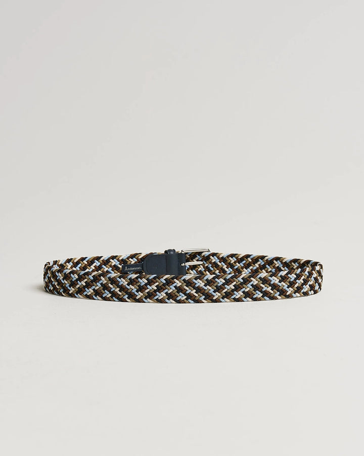 Anderson's Elastic Woven Navy/Green/Brown Belt