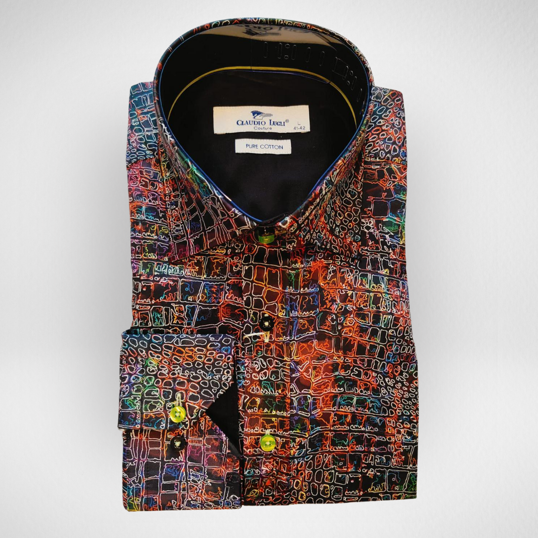 Claudio Lugli Neon Croc Print Shirt